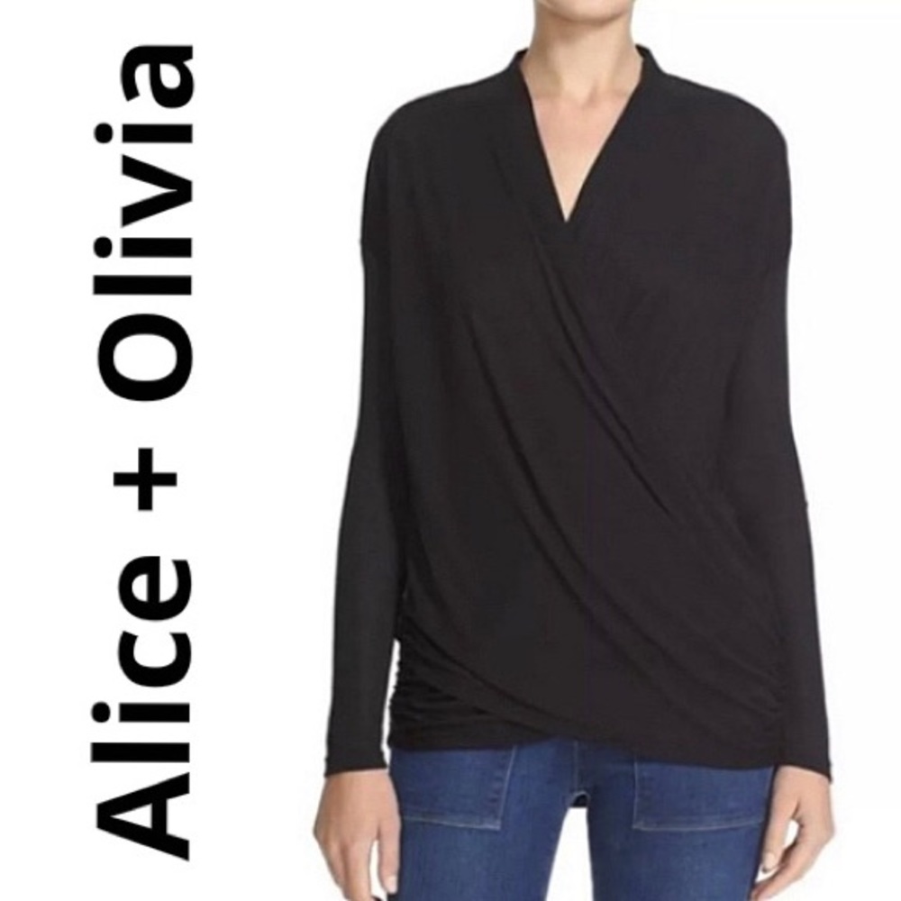 ALICE + OLIVIA faux wrap top